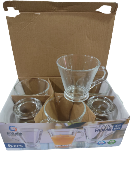 KK TAZAS VIDRIO MUG X6 E/CAJA NS292272       CAFE JARRITOS 8X8CM