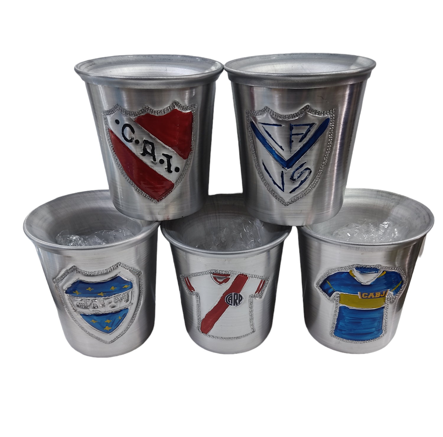 ALE.MATES ALUMINIO CINCELADO PAPA DOBLE CAPA  FUTBOL DIA DEL PADRE