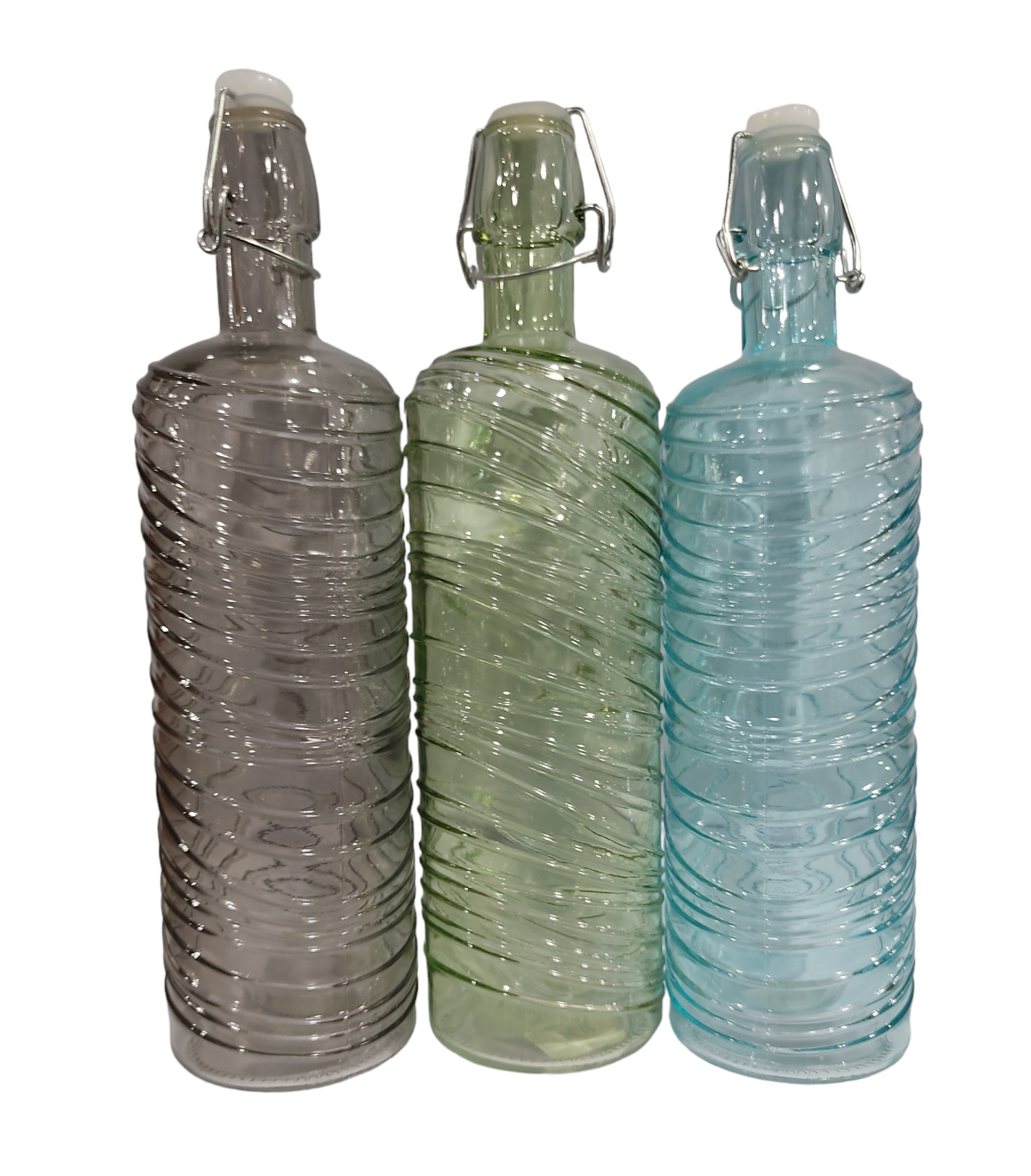 KK BOTELLAS VIDRIO RAYADA 1LT CA5616 TRANS   PARENTE COLOR