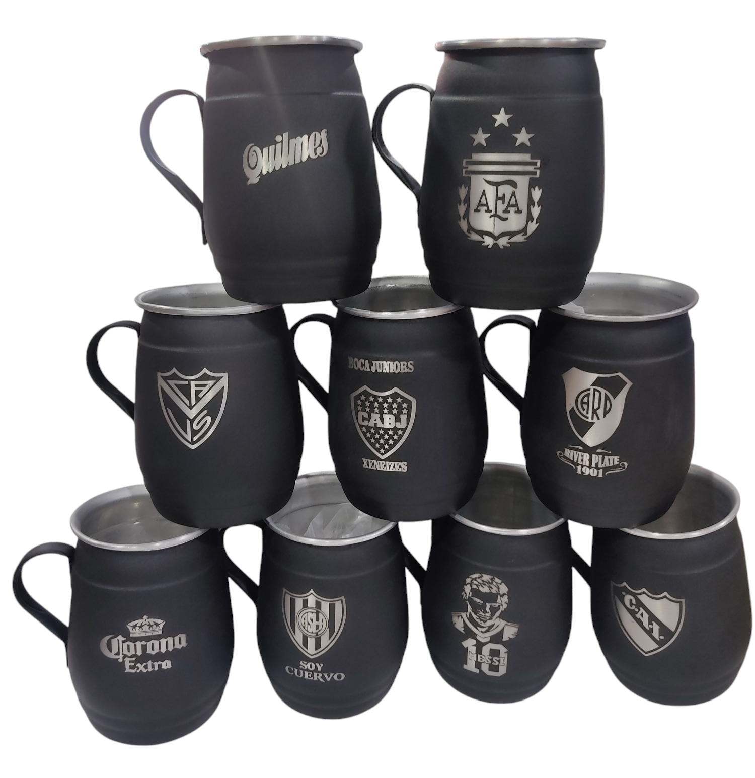 EL.CHOPP BARRIL PINTADO GRABADO MESSI  BOCA  RIVER FERNET FUTBOL QUILMES ARGENTINA