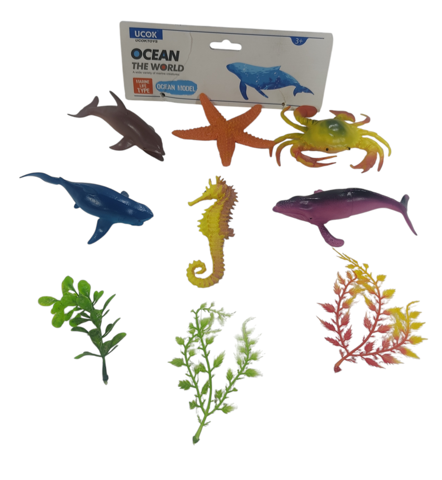 KK ANIMALES DE MAR X6 + ACC E/BOL SD18726    OCEANO PECES TIBURONES TORTUGAS