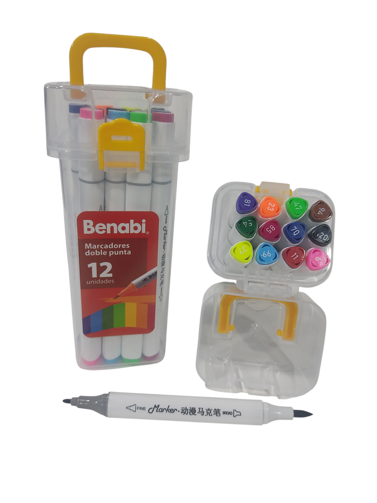 BEN.MARCADORES DOBLE PUNTA X12 E/ESTUCHE     TOUCH -33531- FIBRONES