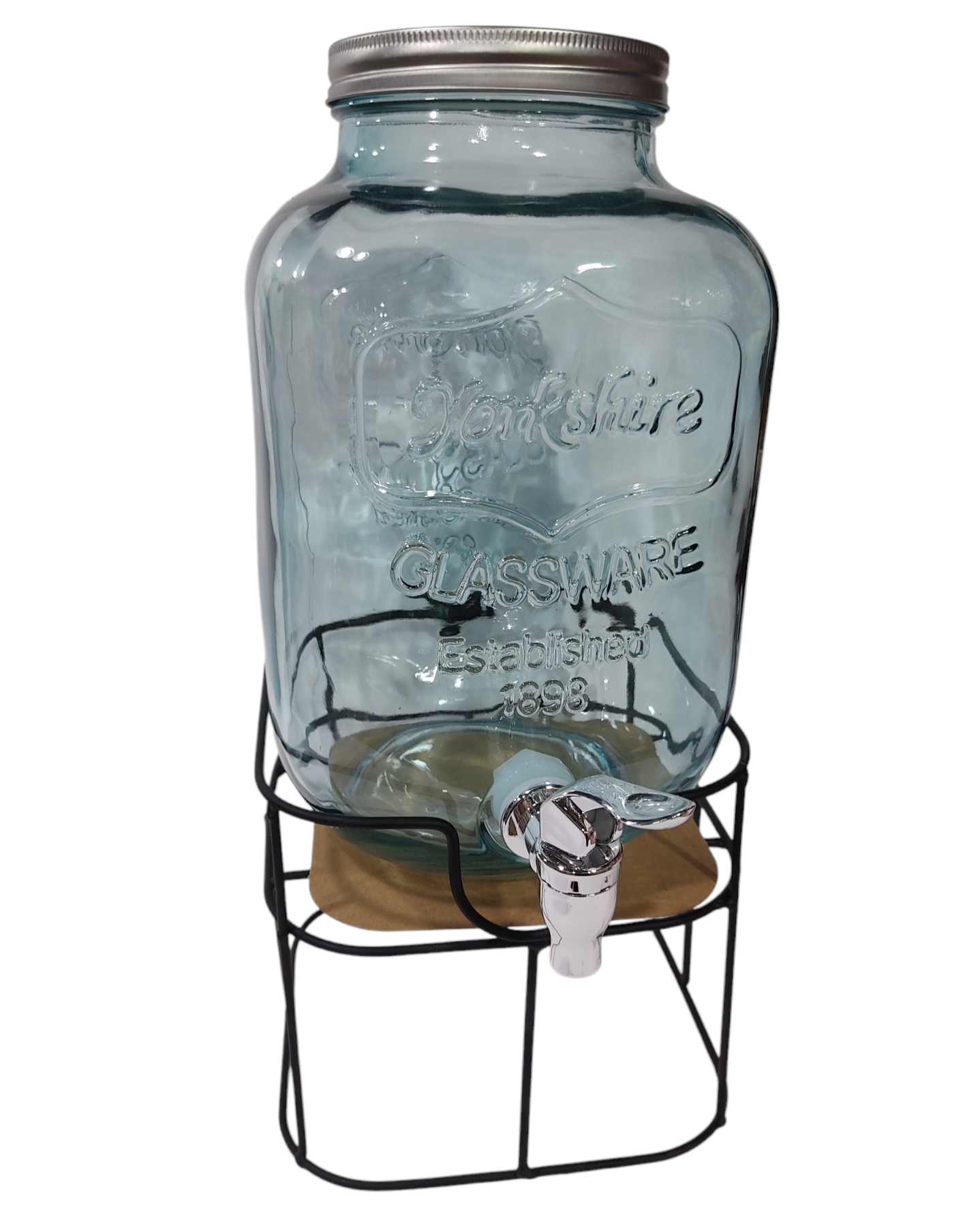 KK JUGUERAS VIDRIO DISPENSER C/BASE METAL E/CAJA 2008L