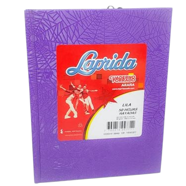 CUADERNOS LAP.R 16X21CM 50H.LILA RAYADO ARAñA