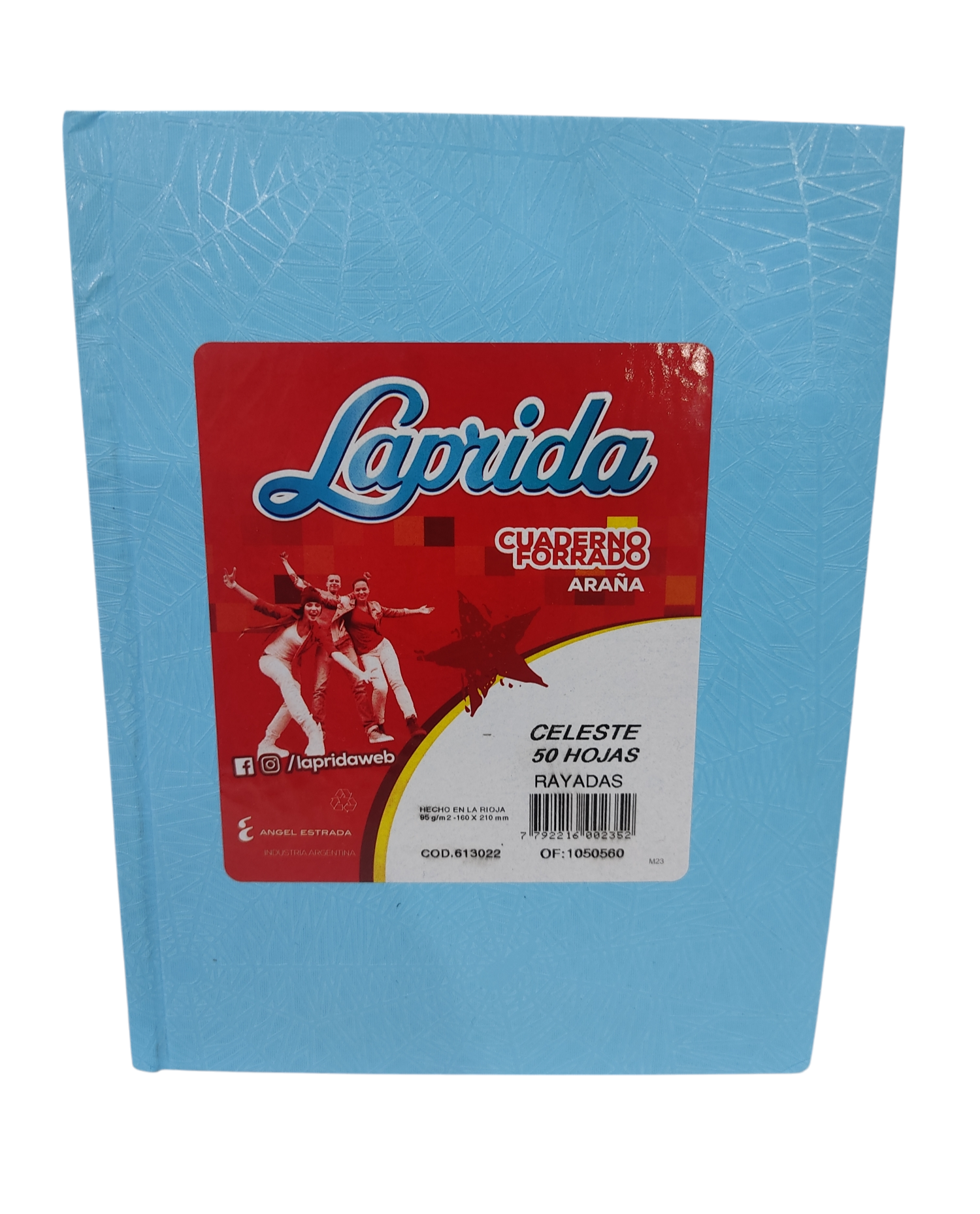 CUADERNOS LAP.R 16X21CM 50H.CELESTE RAYADO ARAñA