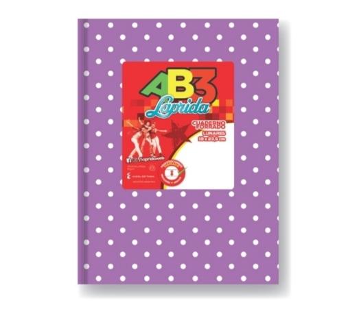 CUADERNOS LAP.LUN.R AB3 X50H.LILA RAYADO LUNARES 19X23CM