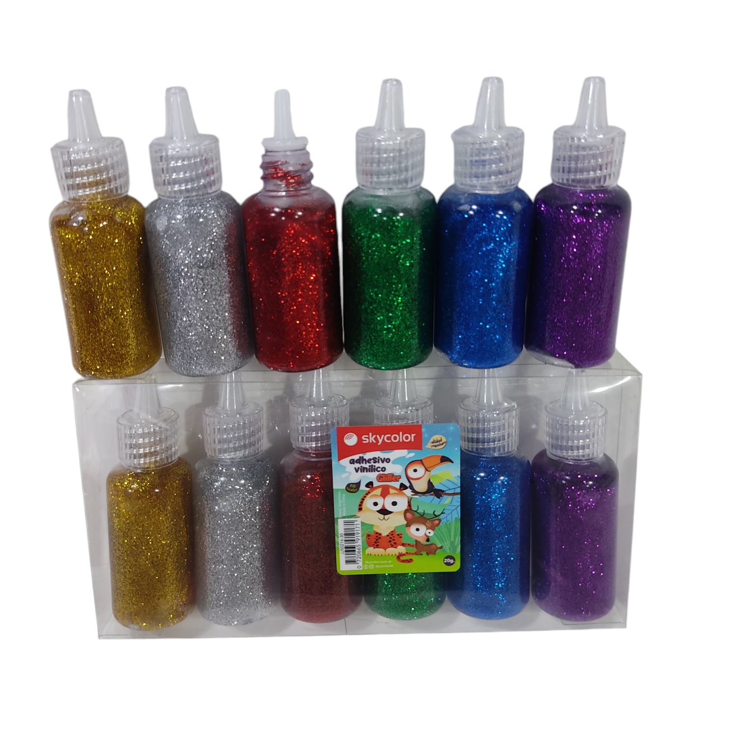 SKY ADHESIVOS GLITTER 20GRS X1U JJ5026-30 COLORES SURTIDOS