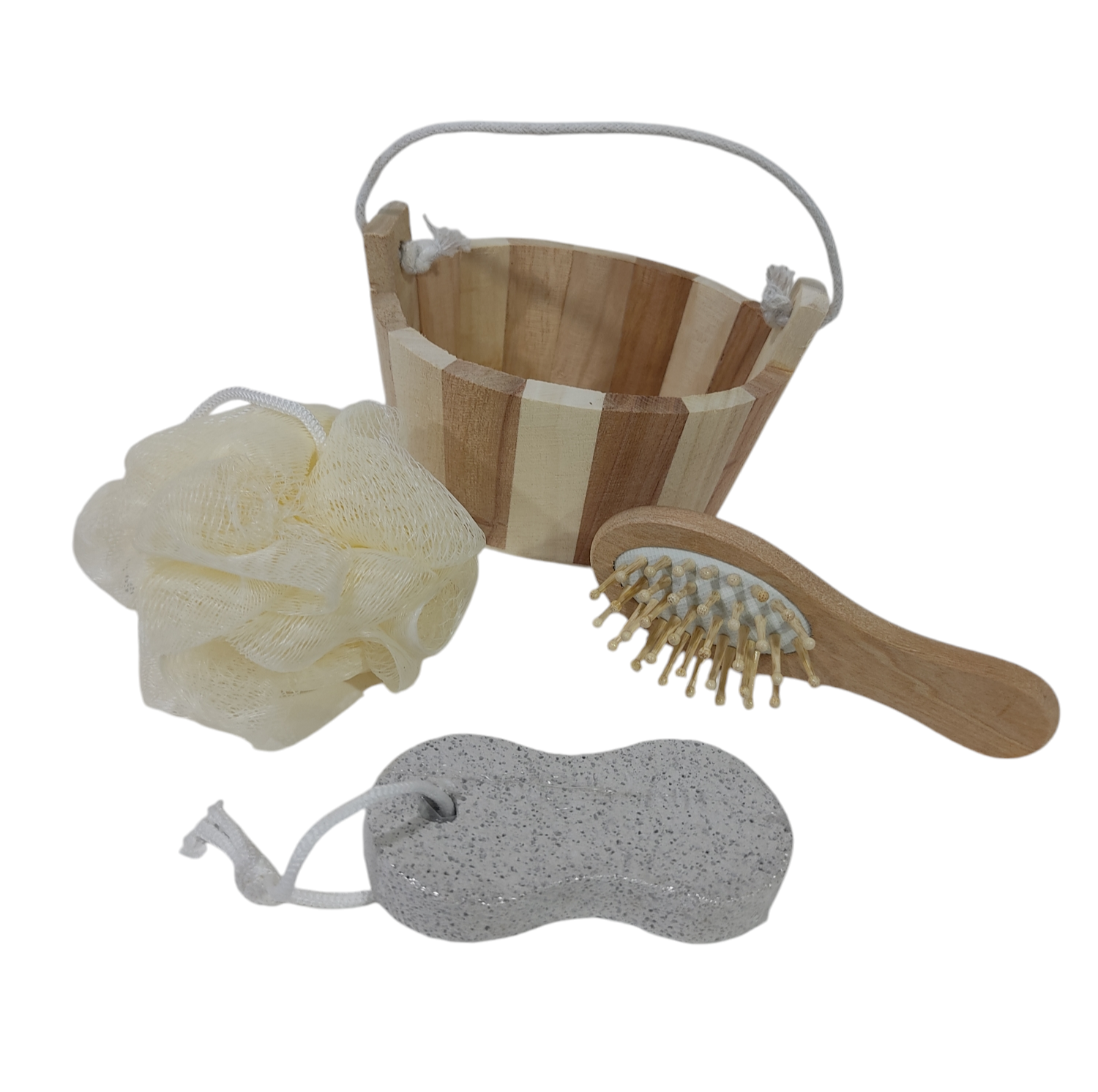 PYM SET DE BAñO X3PCS E/CANASTO WR1332       ESPONJAS CEPILLOS