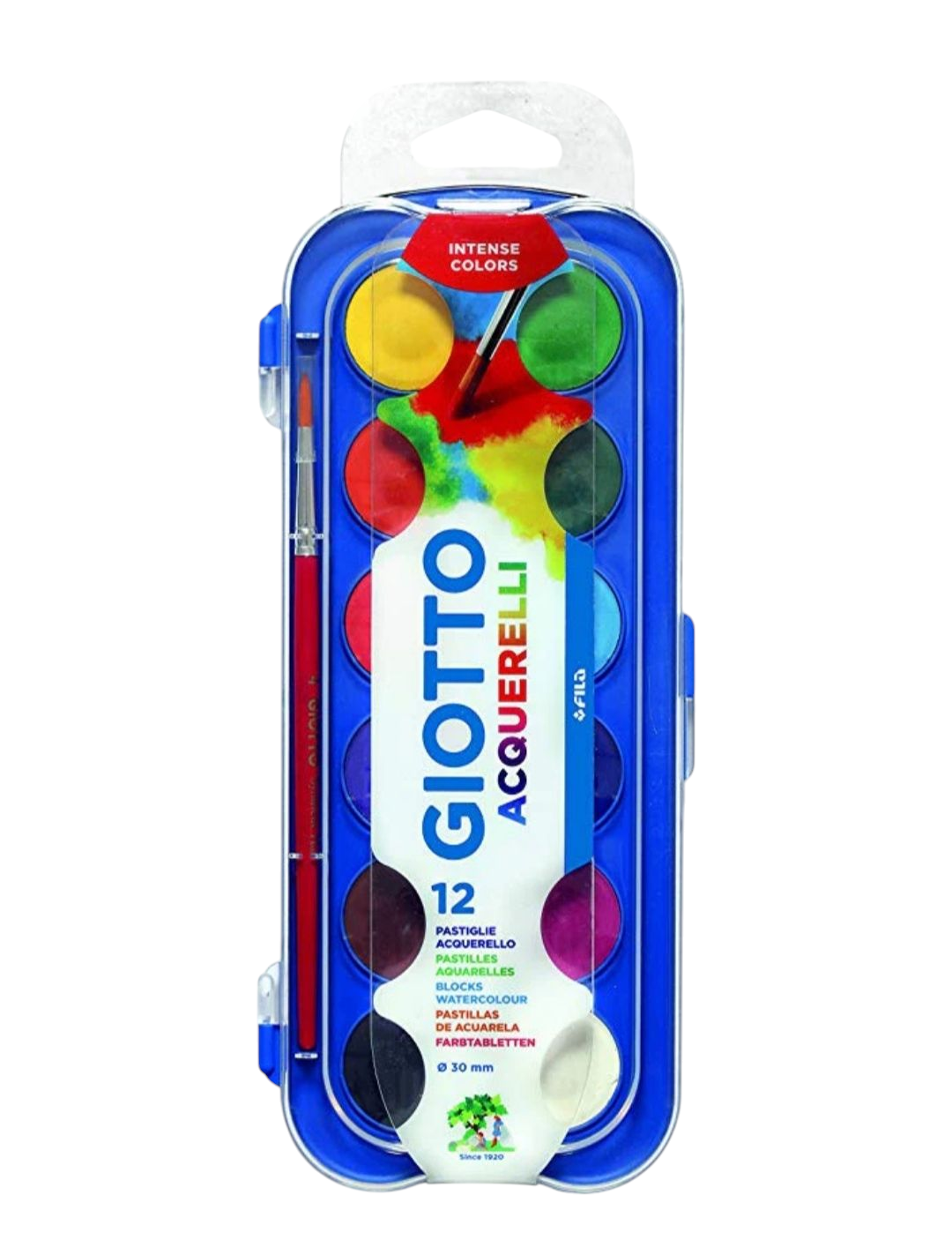 ACUARELAS GIOTTO E/ESTUCHE 12 COLORES + PINCEL