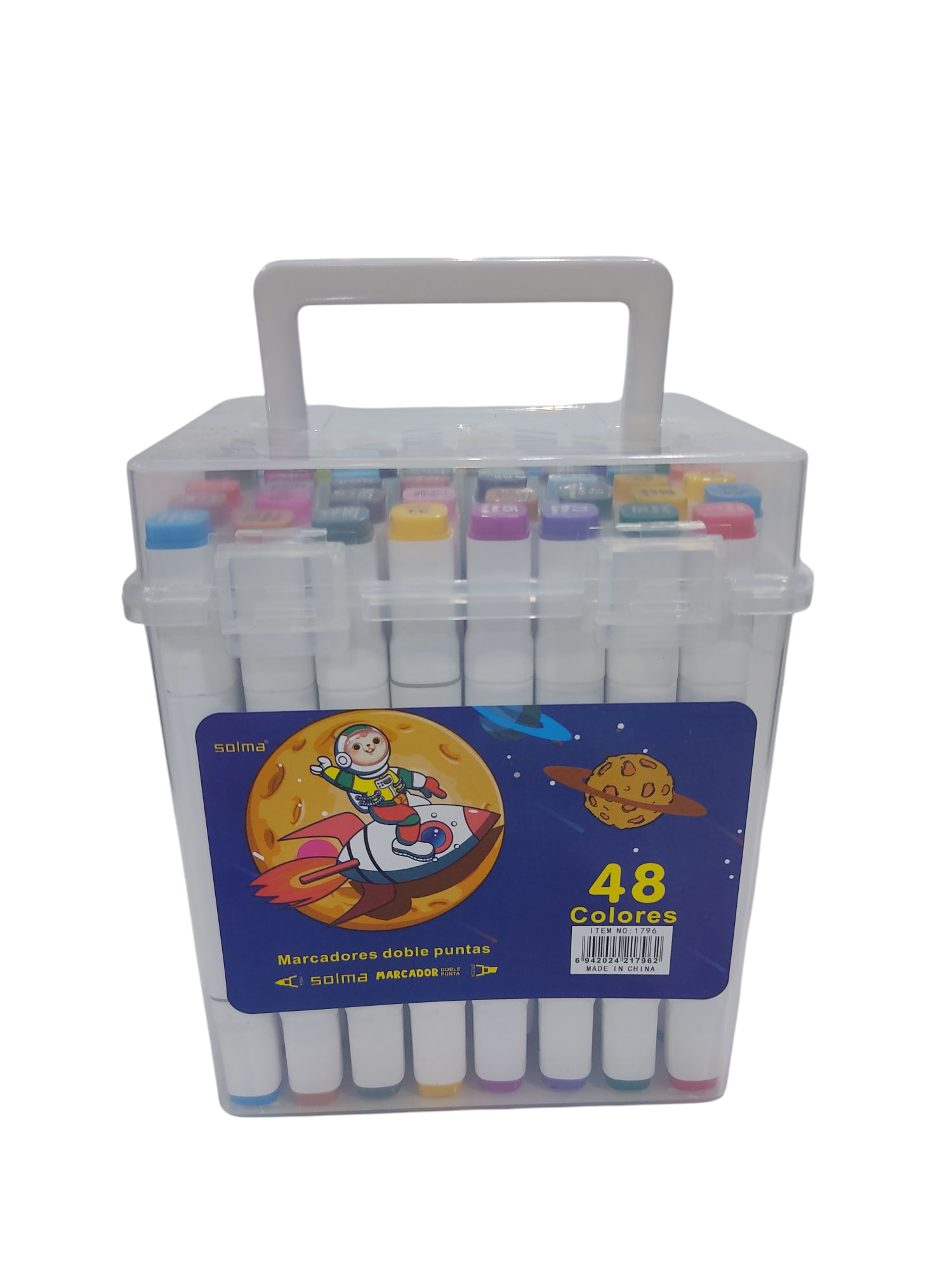 NI.MARCADORES DOBLE PUNTA X48 -1796-    CAJA ACRILICA  FIBRONES