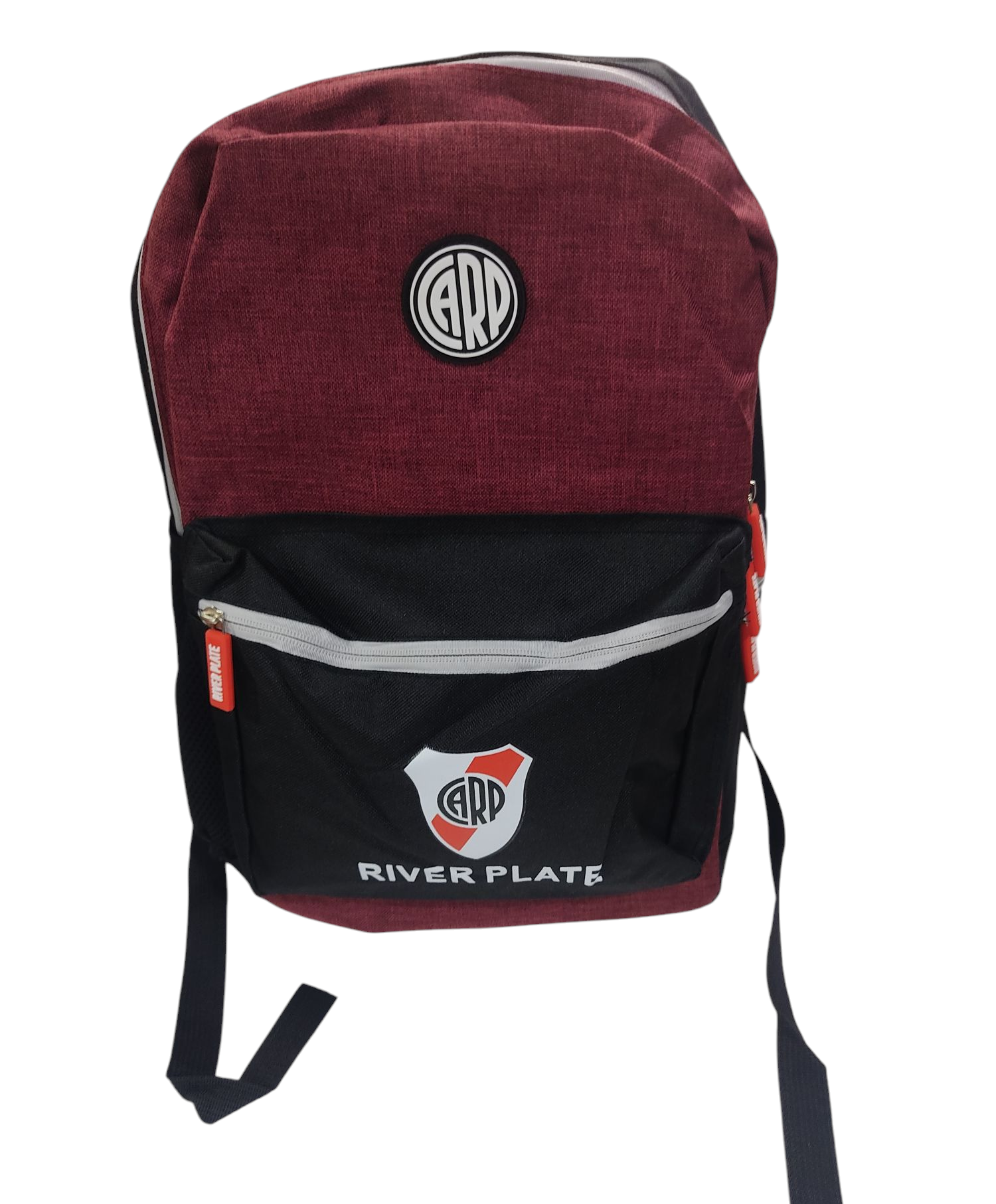 QM.MOCHILAS RIVER PLATE MOCRP02 43X25X14CM -3CIERRES C/BOLSILLOS LATERALES ORIGINAL FUTBOL