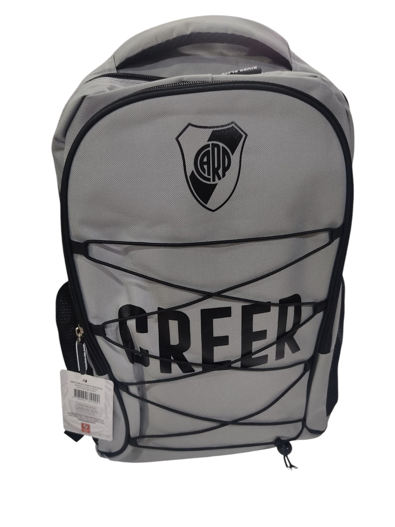 QM.MOCHILAS RIVER PLATE MOCRP09 45X26X15CM 2 CIERRES C/TIRAS ORIGINAL FUTBOL
