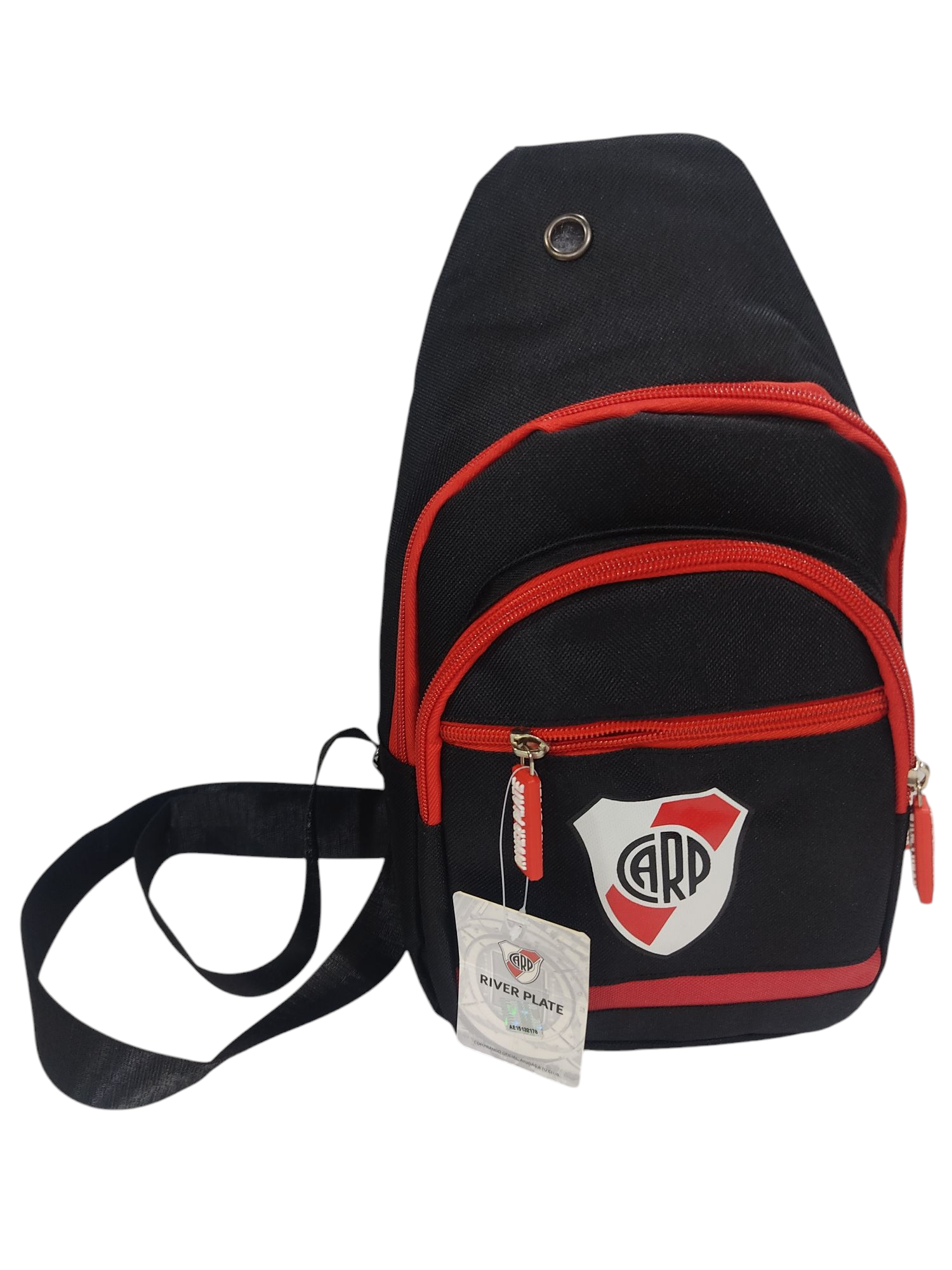 QM.BANDOLERA CRUZADA RIVER PLATE RINRP013 CIERRES C/TIRA  33X18X8CM FUTBOL