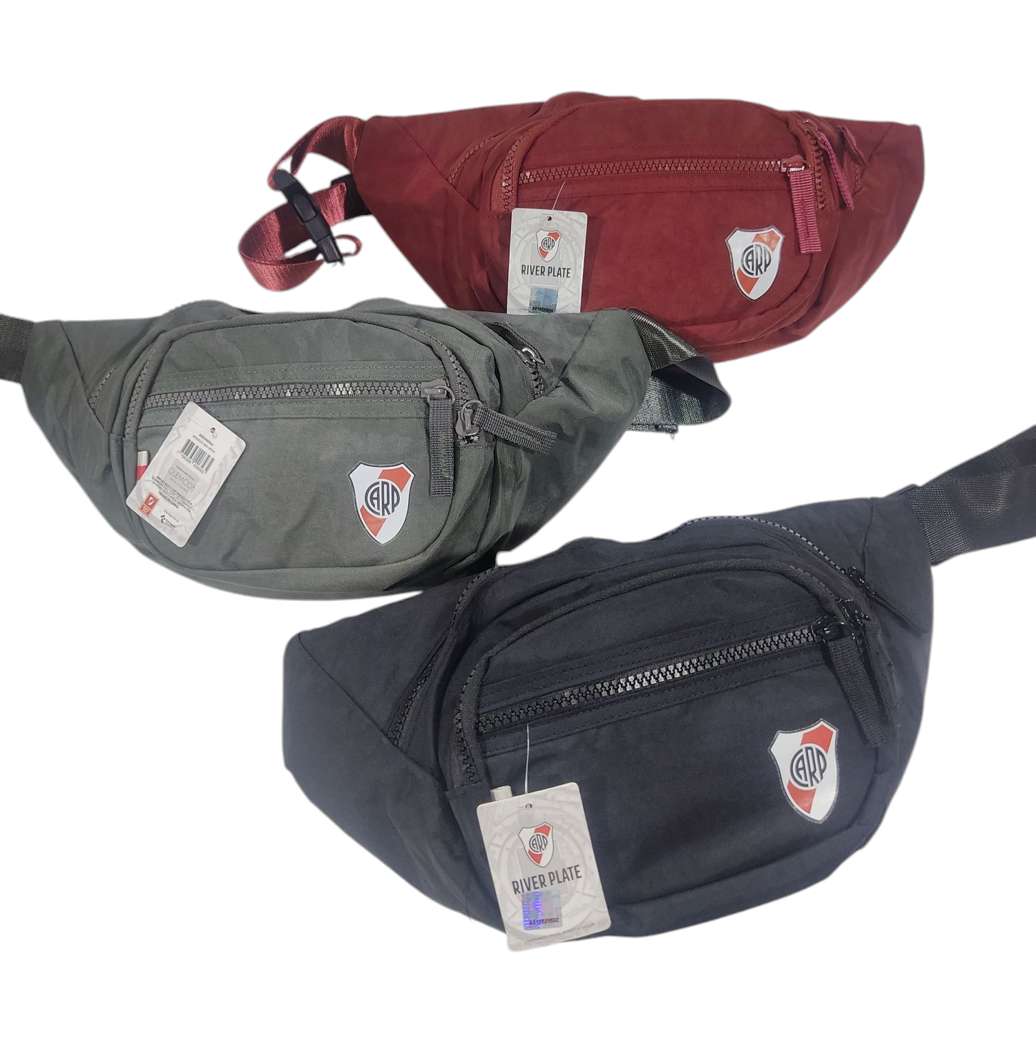 QM.RIñONERAS RIVER PLATE RINRP04 33X16X10CM TELA IMPERMEABLE ORIGINAL FUTBOL