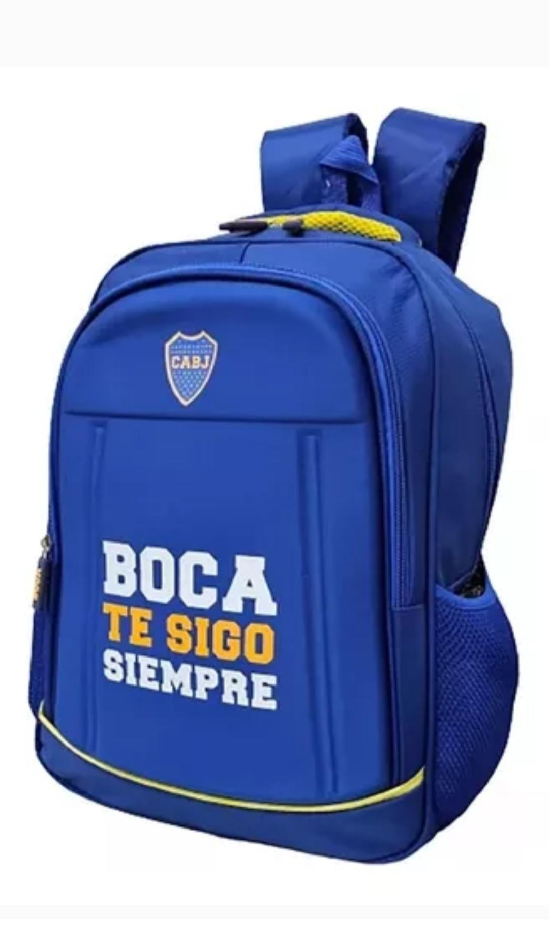 QM.MOCHILAS BOCA JUNIORS MOCPBJ01 46X30X15CM 2CIERRES BOLSILLO PORTALAPTOP ORIGINAL FUTBOL