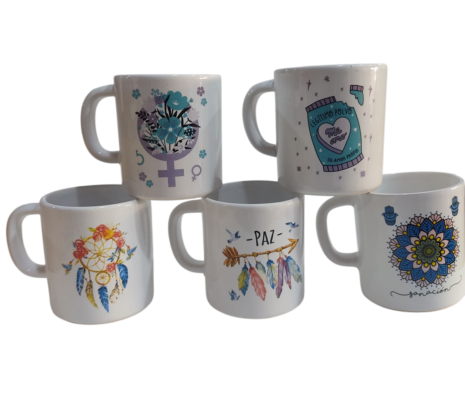 A.TAZAS CERAMICA DECORADAS 300CC