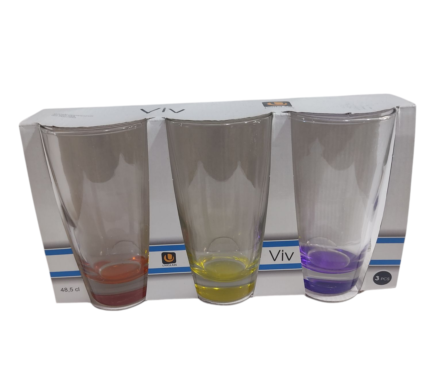 FE.VASOS VIDRIO X3U B/COLOR 485CC 91550CB51-SV3