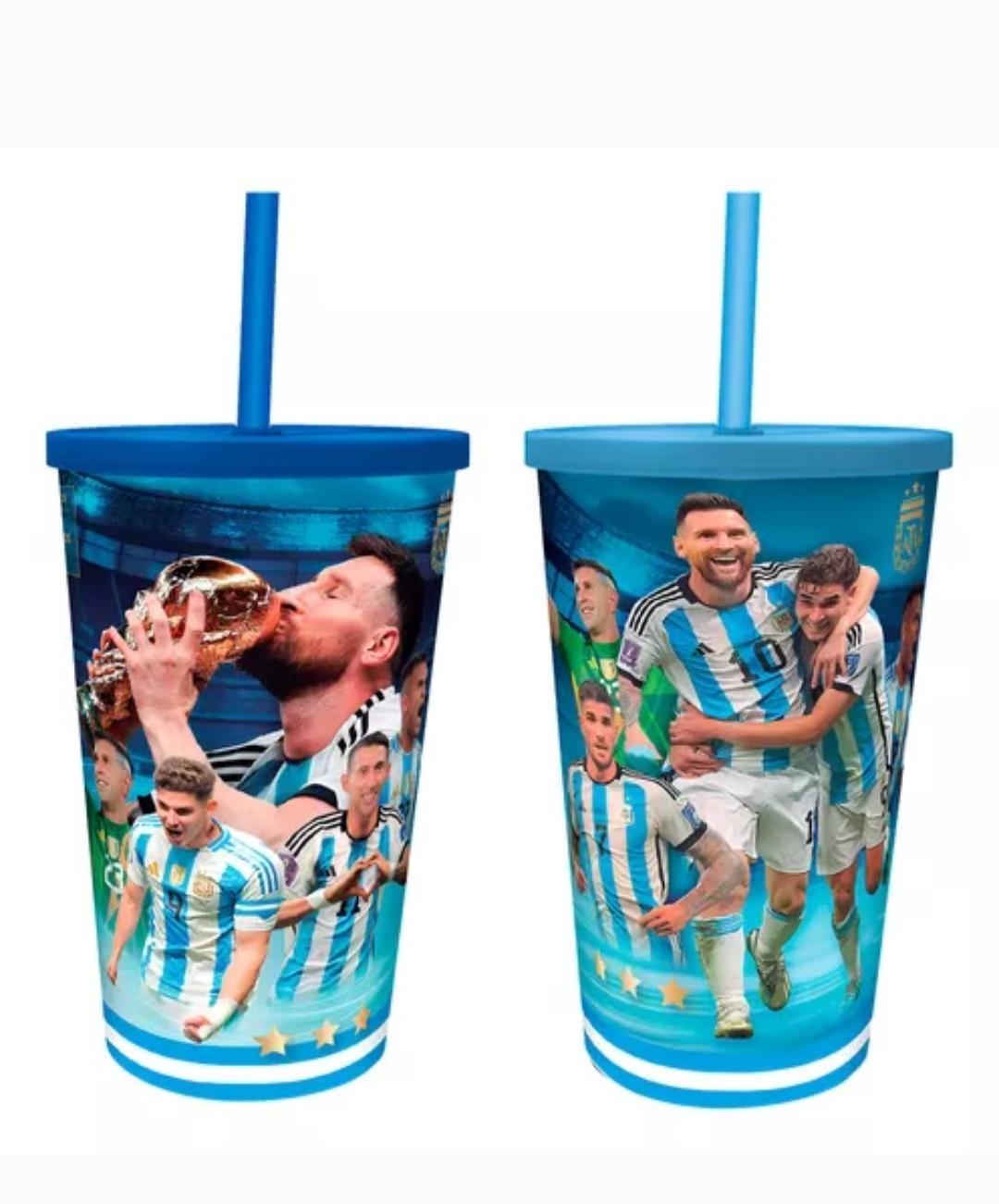 CL.VASOS C/TAPA SORBETE 500ML AFA OFICIAL 6729 ARGENTINA CAMPEON JUGADORES