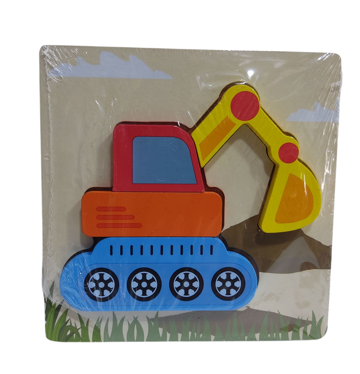 DI.JUEGOS DIDACTICOS CONSTRUCCION 15X15CM 511567 ENCASTRE ROMPECABEZAS MADERA