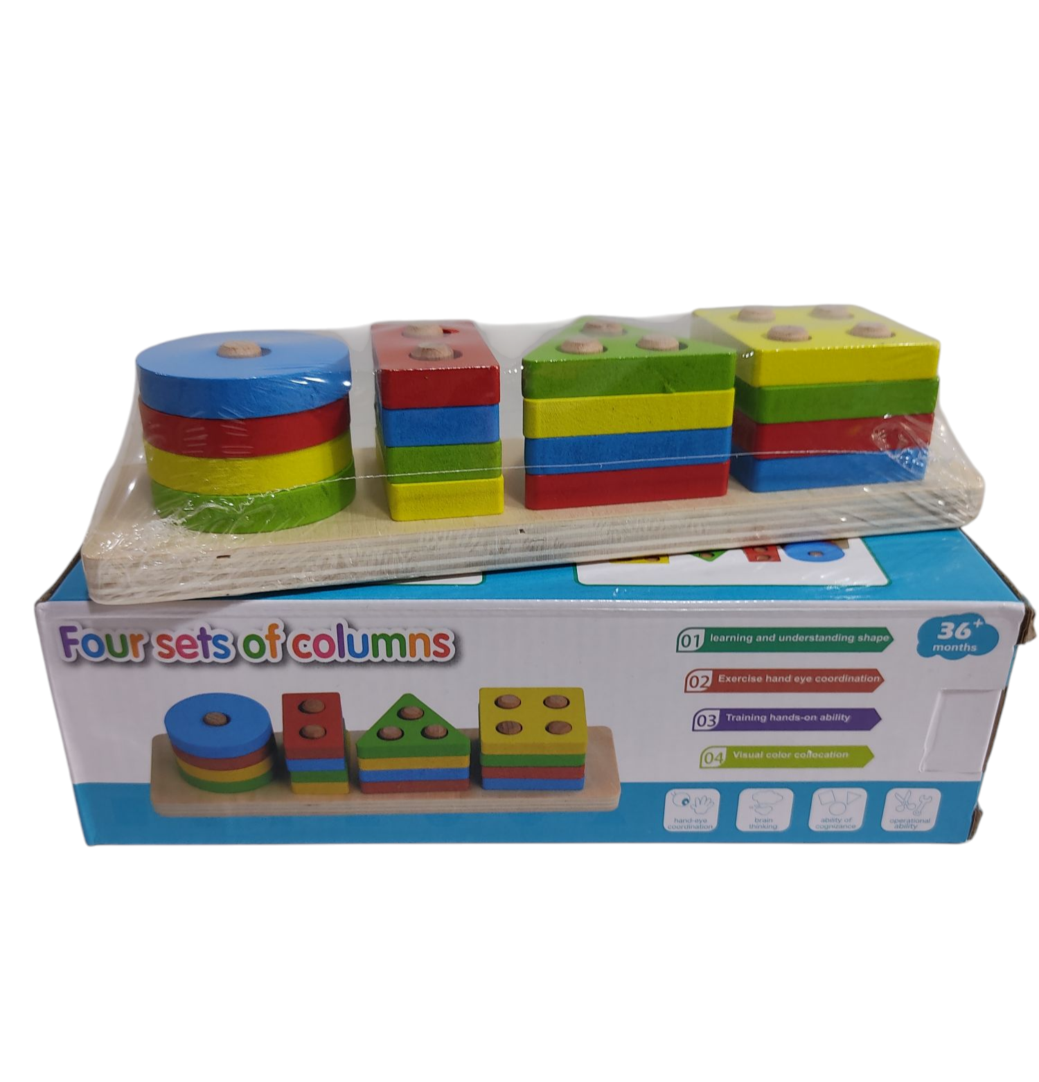DI.JUEGOS DIDACTICOS ENCASTRE MADERA E/CAJA 511584 APILABLES GEOMETRICO