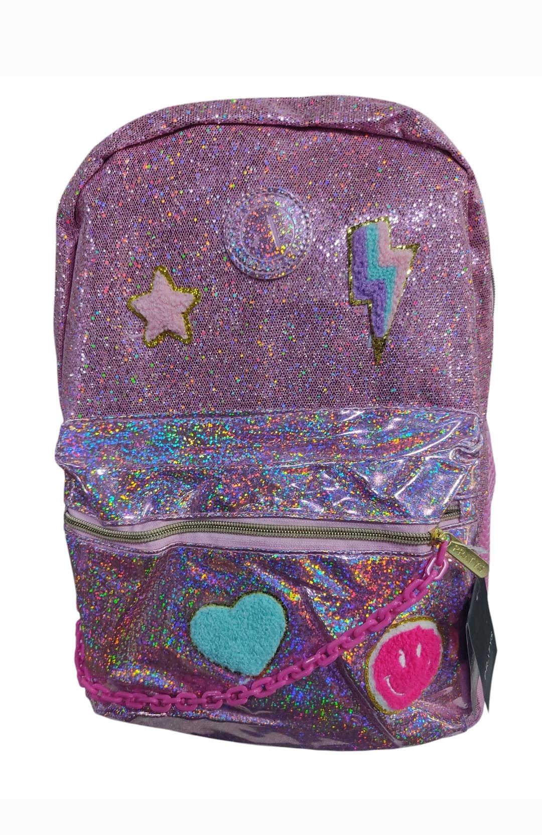 QM.MOCHILAS BRILLOSAS WLH8151BP 2CIERRESC/BOLSILLOS