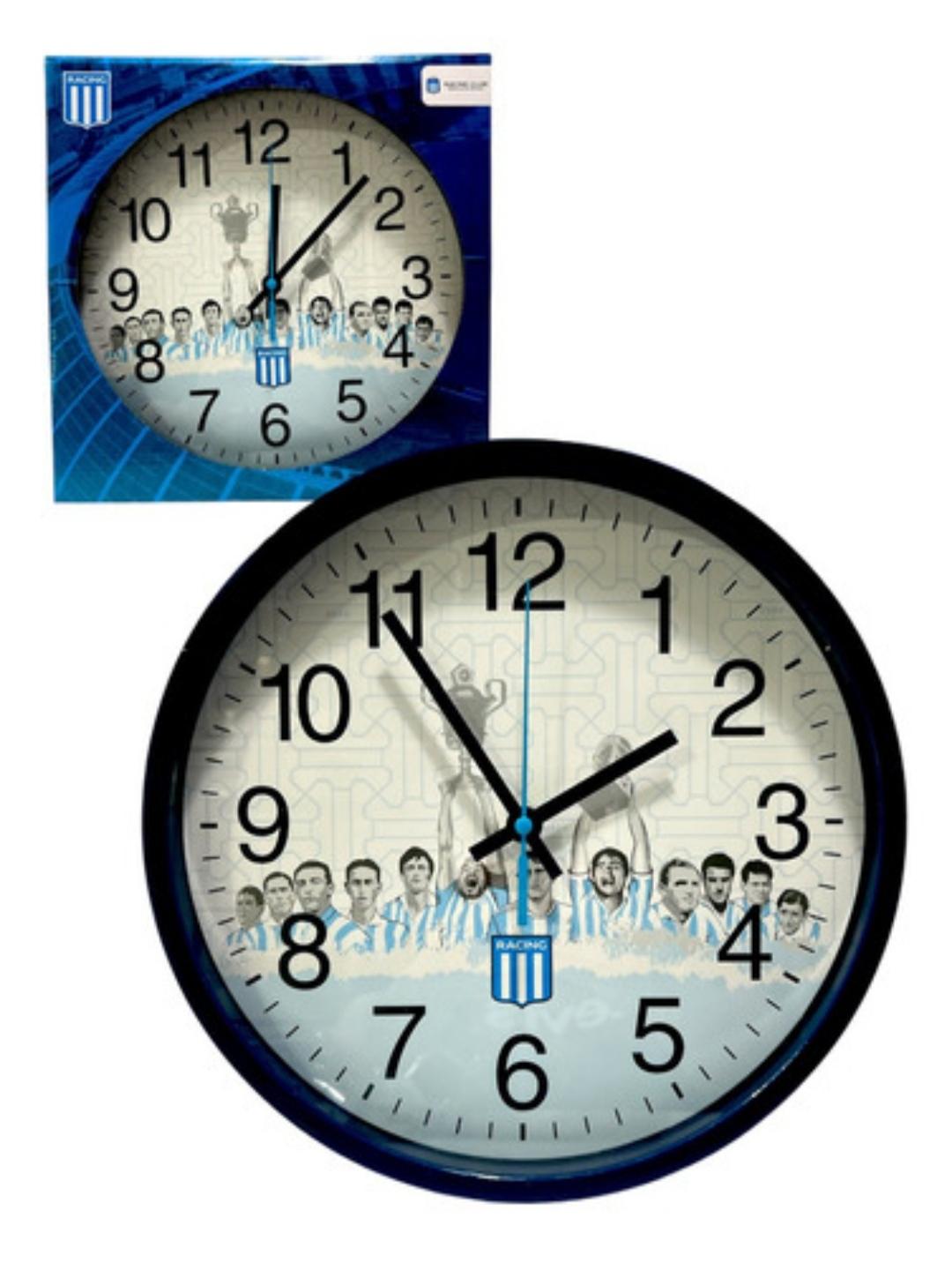 QM.RELOJES DE PARED RACING E/CAJA RJPARRC01 ORIGINAL 30X30CM FUTBOL