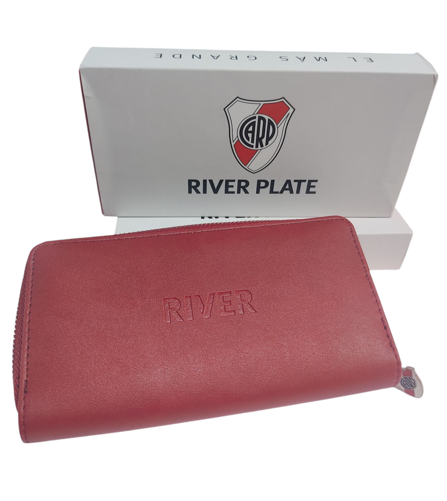 QM.BILLETERAS LARGA MUJER RIVER PLATE BILMRP01 C/CIERRE E/CAJA ORIGINAL 19X10CM FUTBOL