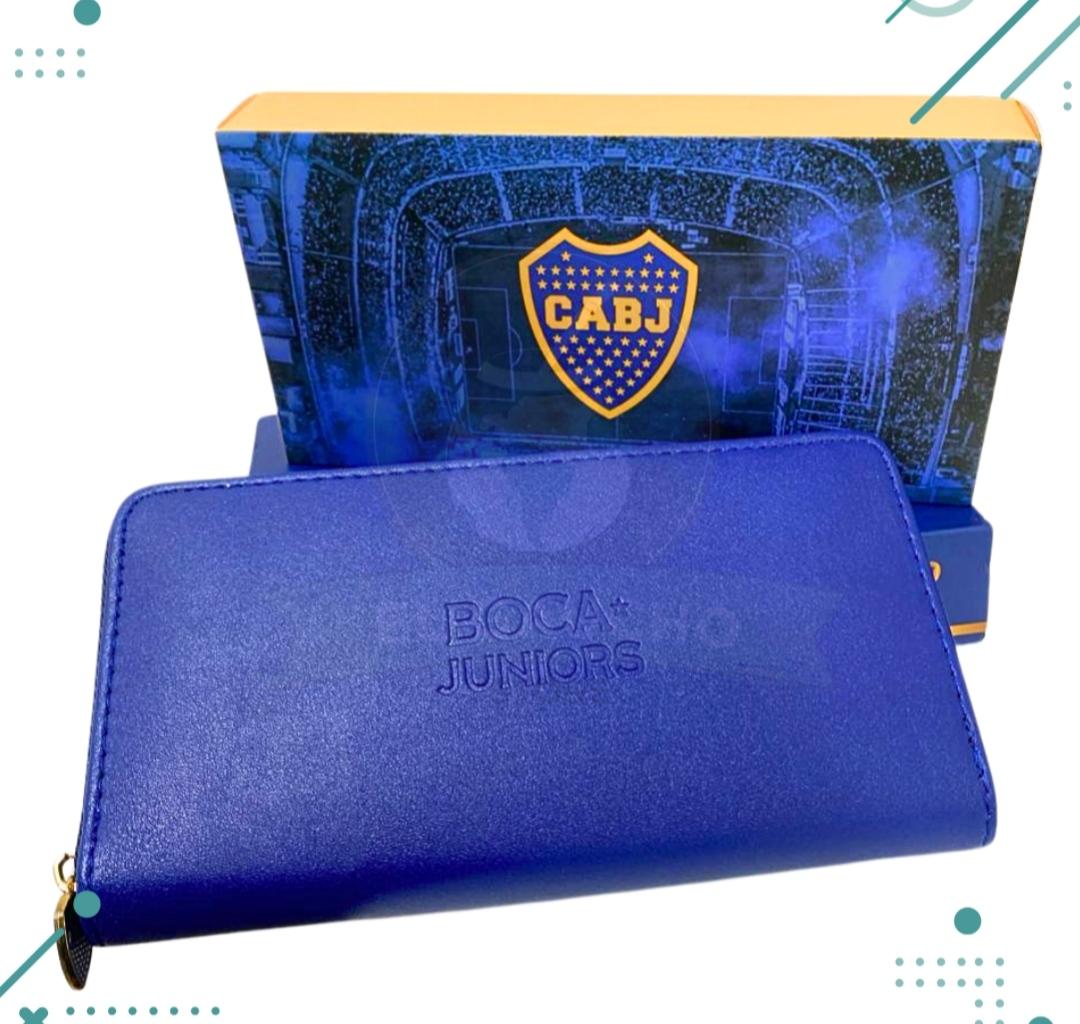 QM.BILLETERAS LARGA MUJER BOCA JUNIORS BILMBJ01 19X10CM E/CAJA ORIGINAL C/CIERRE FUTBOL