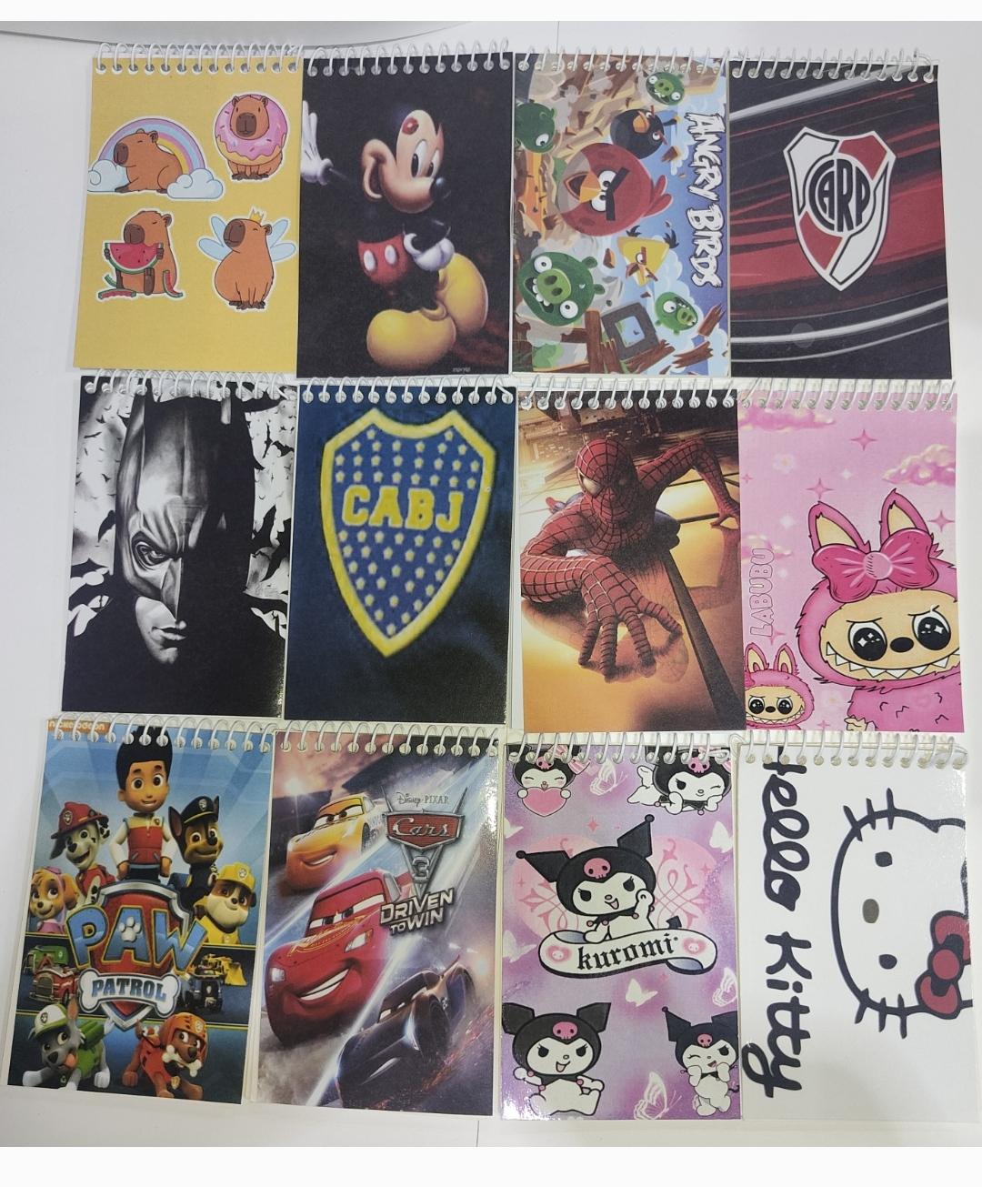 LIBRETA MOTIVO TV.CHICA 8X11CM X1 ANOTADORES LIBRETAS LITVCH LABUBU RIVER BOCA MICKEY