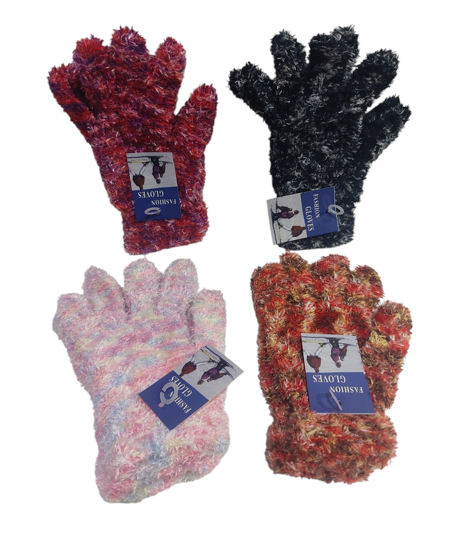 INV.GUANTES CHENILLE JASPEADO VARIOS COLORES 4836 -LB5231-