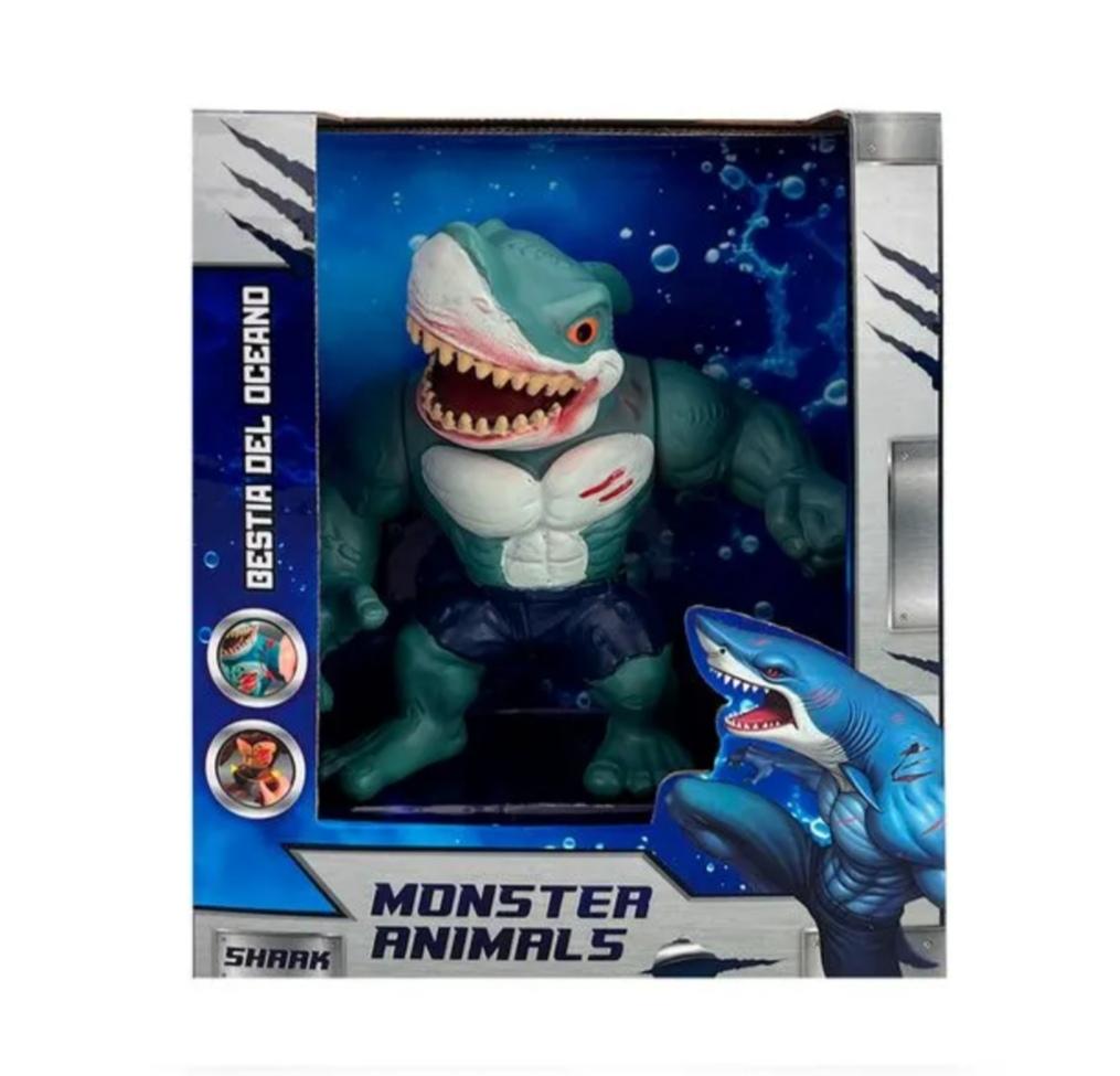 SB.TIBURONES MONSTERS ARTICULADOS C/SONIDO E/CAJA 56146 24X11X22CM