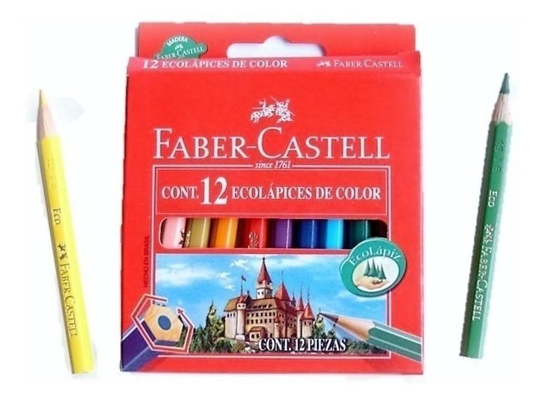 FABER CASTELL LAPIZ COLOR CORTO X12 LAPICES