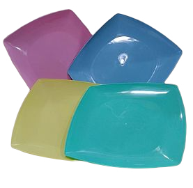 PLASTIMAS PLATOS PLAYO CUAD.23X23CM          -M1020-