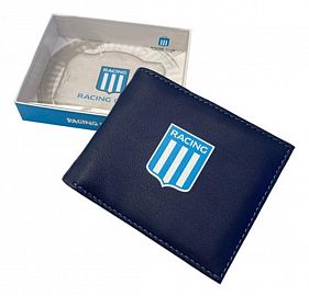 QM.BILLETERA RACING BILRC04 E/CAJA 11X9CM ORIGINAL SIMIL CUERO  FUTBOL