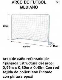 TRAD.ARCOS DE FUTBOL METAL MEDIANO COD-8000  92CM ANCHO X 77CM ALTO X45 PROF. CON RED