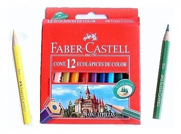 FABER CASTELL LAPIZ COLOR CORTO X12          LAPICES